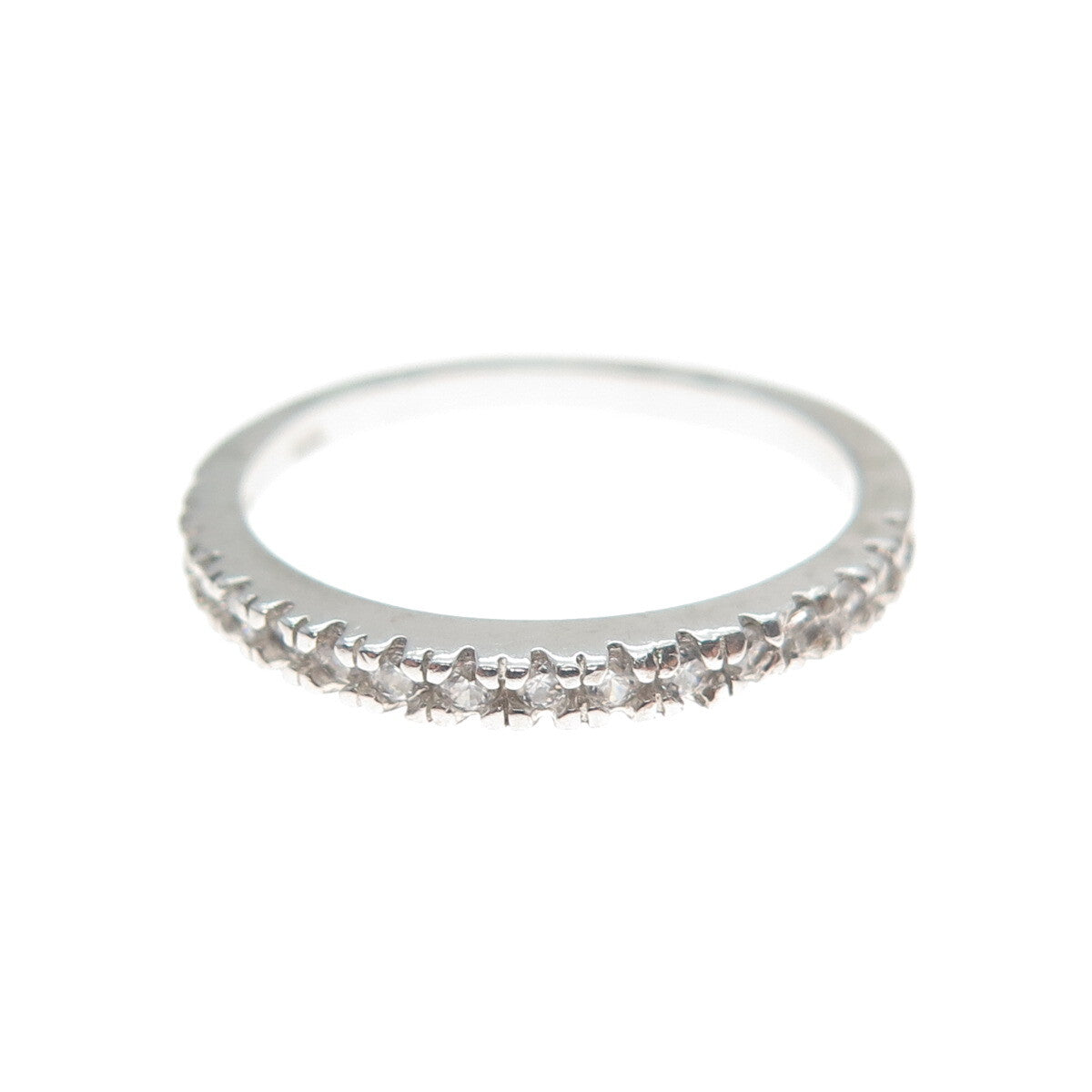 925 Sterling Silver Round-Cut Shaped C Z Ring Size 5.5