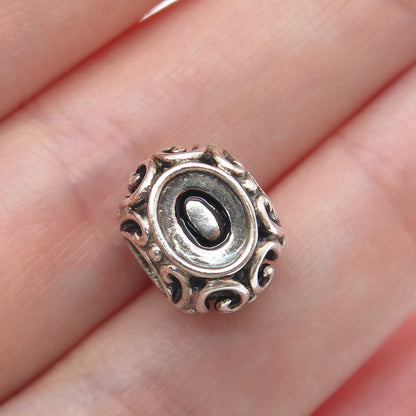 CHAMILIA 925 Sterling Silver Letter O Initial Ornate Bead Charm