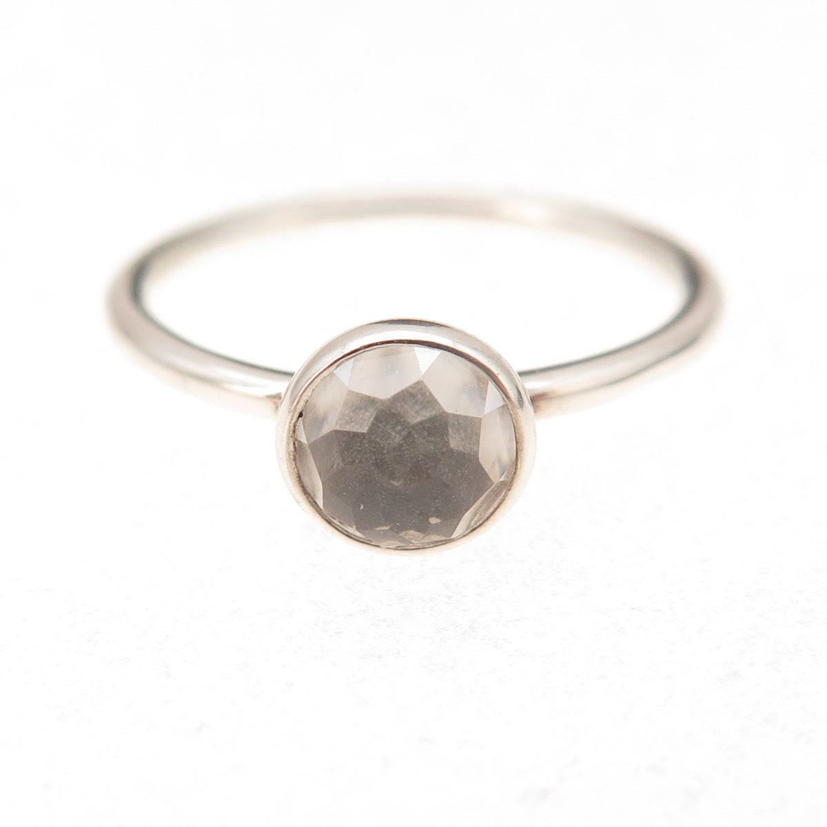 Pandora 925 Sterling Silver Clear Crystal April Birthstone Droplet Ring Size 7