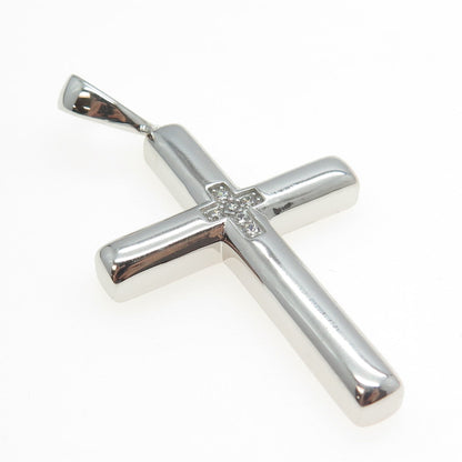 925 Sterling Silver C Z Cross Pendant