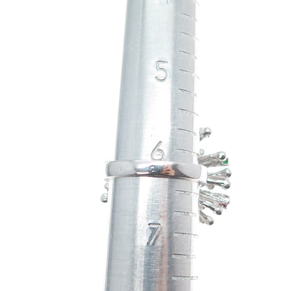 925 Sterling Silver Round-Cut Multi-Color C Z Starburst Firework Ring Size 6.25