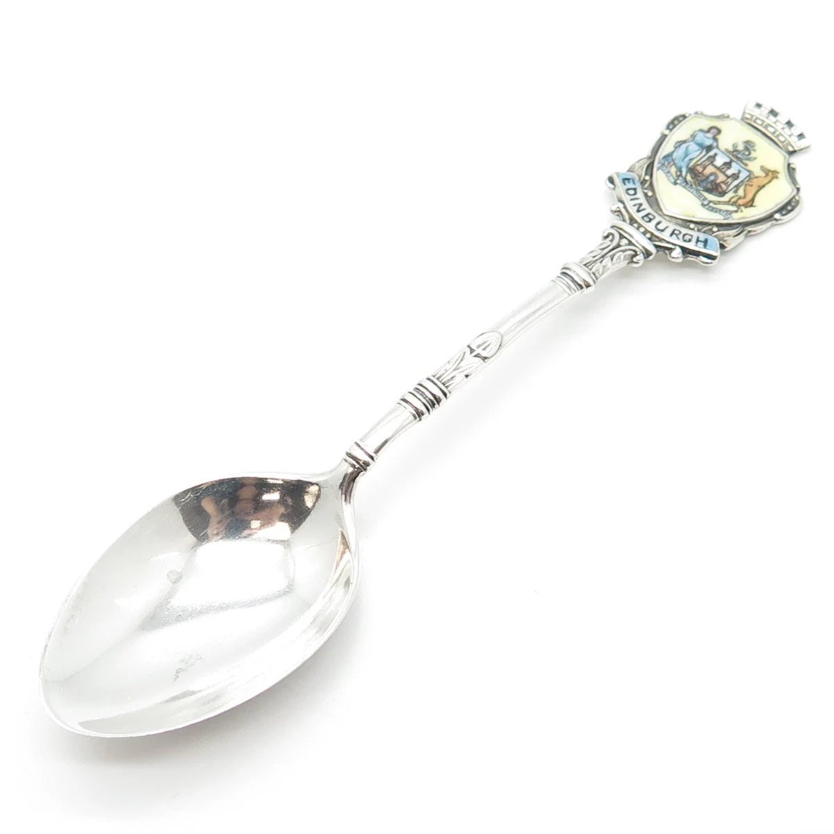 925 Sterling Silver Antique 1910 Holland Aldwinckle & Slater Enamel Spoon