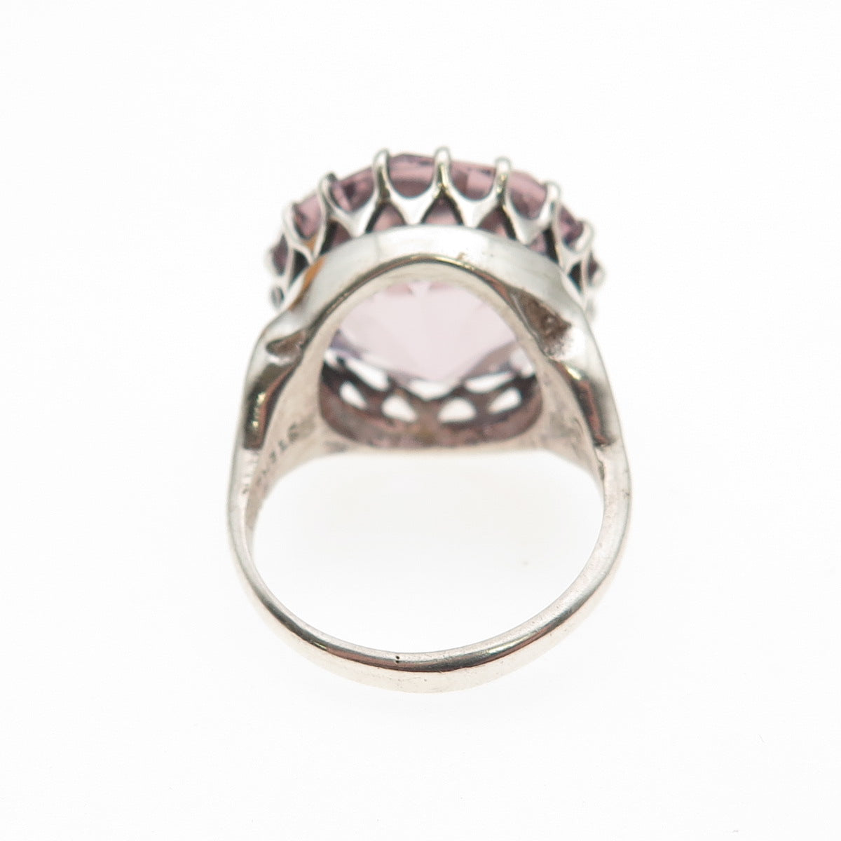 Dolan & Bullock 925 Sterling Antique Art Deco Lavender Rhinestone Ring Size 4.5