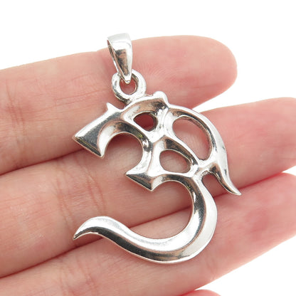 925 Sterling Silver Vintage Om Mantra Pendant