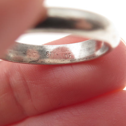925 Sterling Silver Vintage Classic Wedding Band Ring Size 9.75