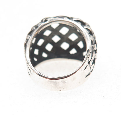 Pacific Jewelry Sterling Silver Vintage Woven Modernist Oxidized Ring Size 6.25