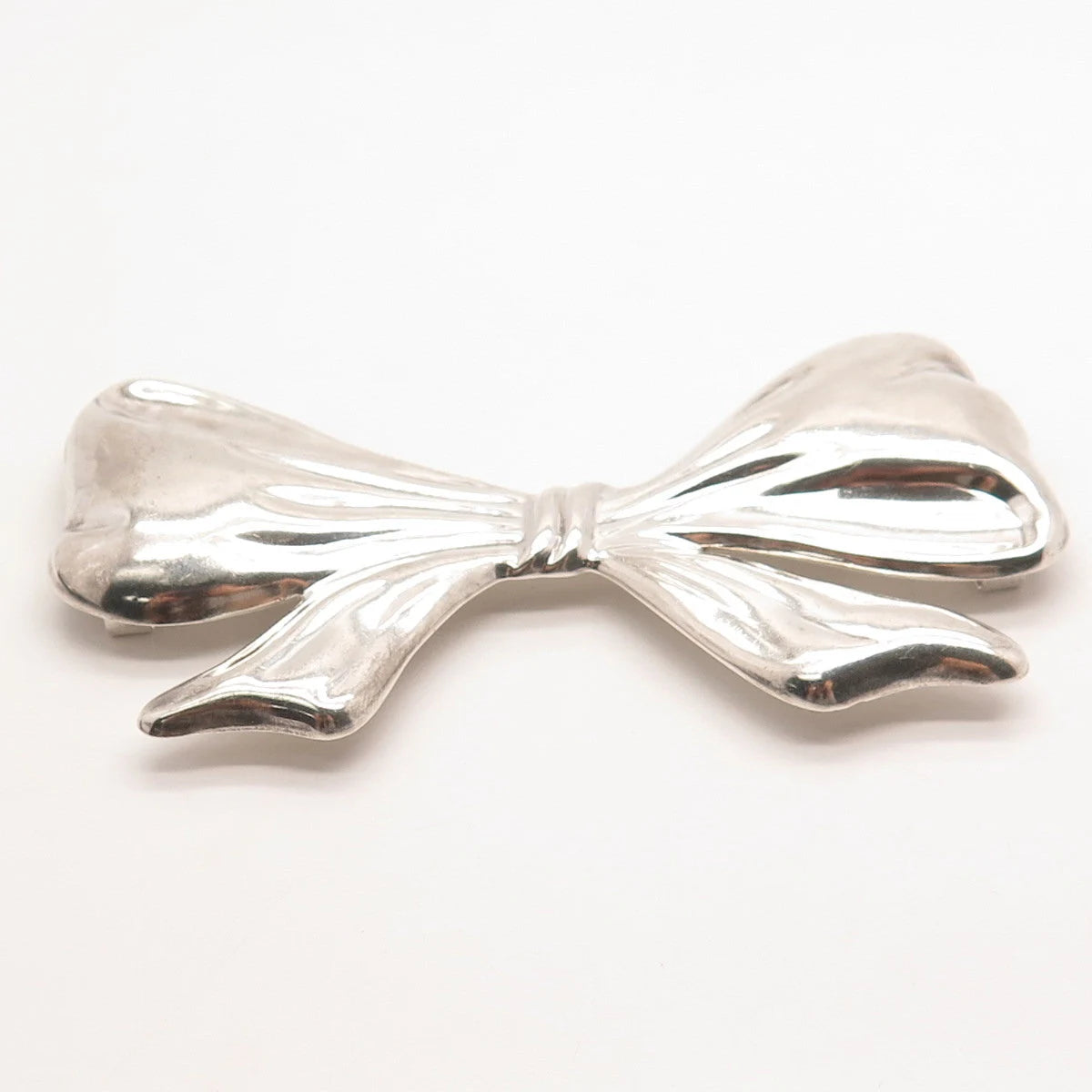 925 Sterling Silver Vintage Bow Large Pin Brooch