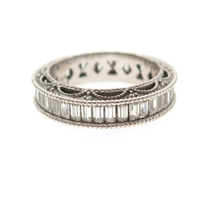 Michael Valitutti Gems En Vogue 925 Sterling C Z Eternity Band Ring Size 7.25