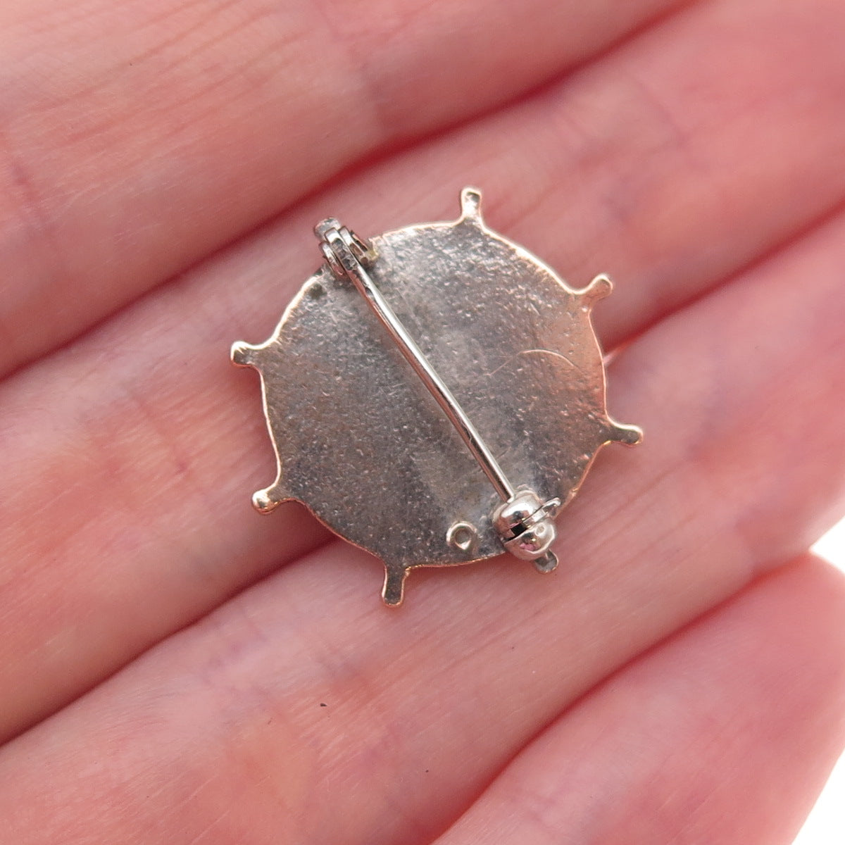 Silver-Tone Antique WWII Enamel American Red Cross Life Saving Service Pin
