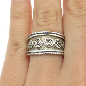 925 Sterling Silver Vintage Spiral Ring Size 7.25
