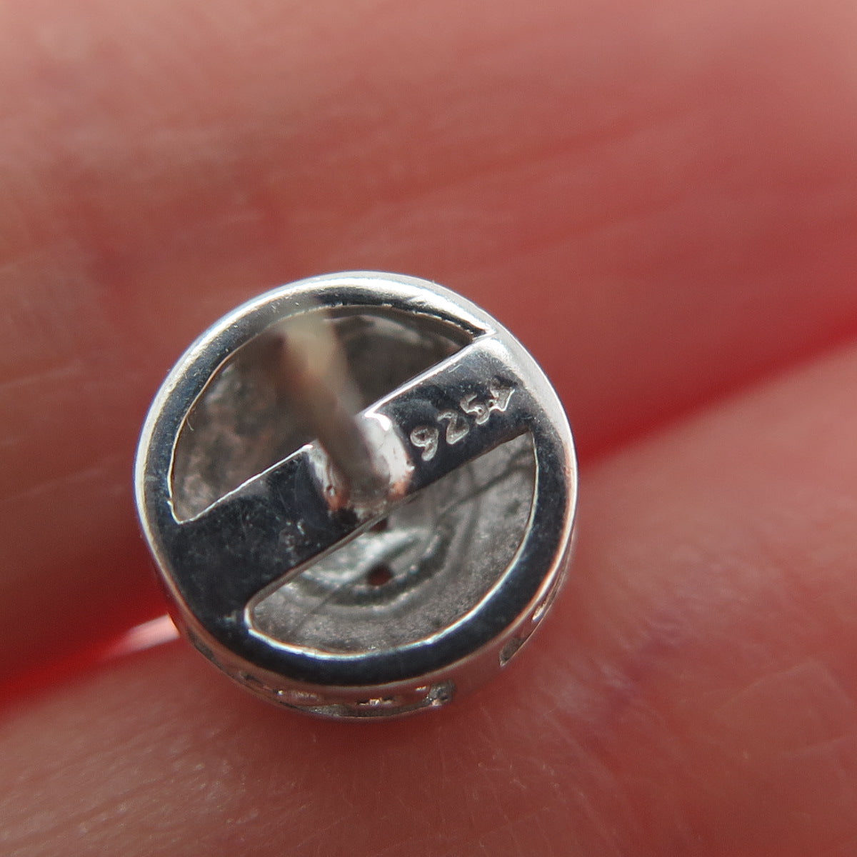 925 Sterling Silver Real Round-Cut Diamond Stud Earrings