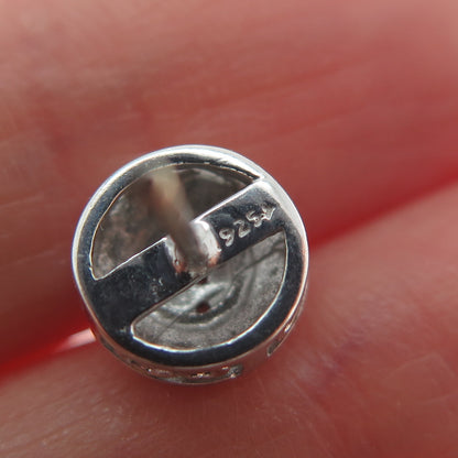 925 Sterling Silver Real Round-Cut Diamond Stud Earrings