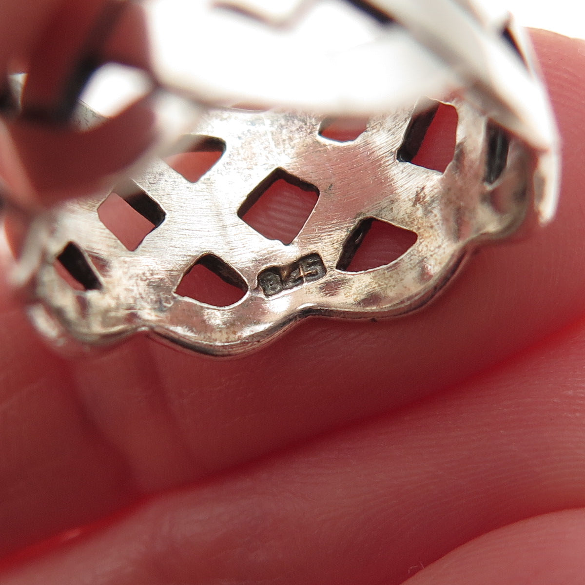 925 Sterling Silver Vintage Celtic Woven Knot Wide Band Ring Size 6.25
