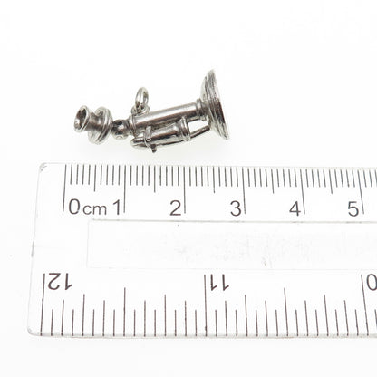 WELLS 925 Sterling Silver Vintage Retro Candlestick Phone 3D Charm Pendant