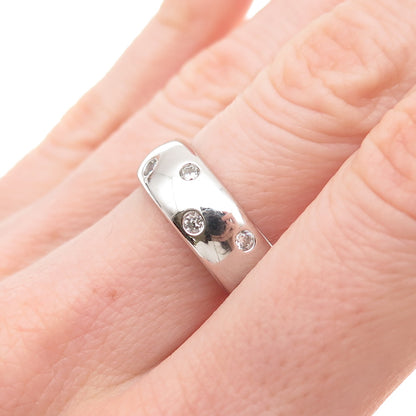 925 Sterling Silver Round-Cut C Z Band Ring Size 7.25