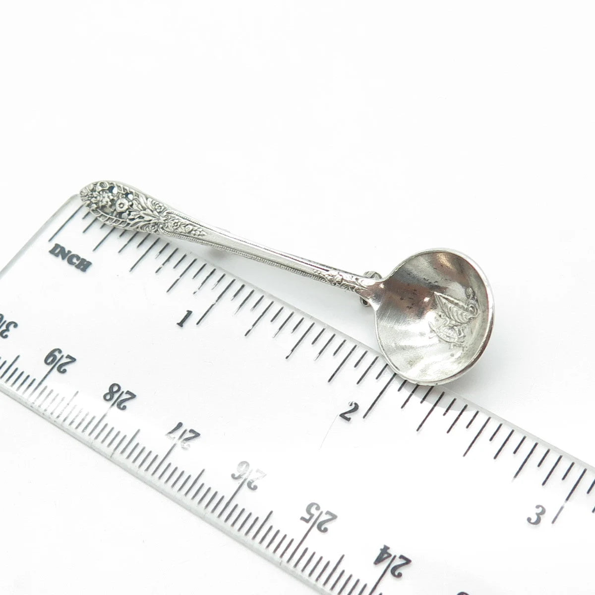 925 Sterling Silver Antique Art Deco 1949 FINE ARTS Crown Princess Pin Brooch