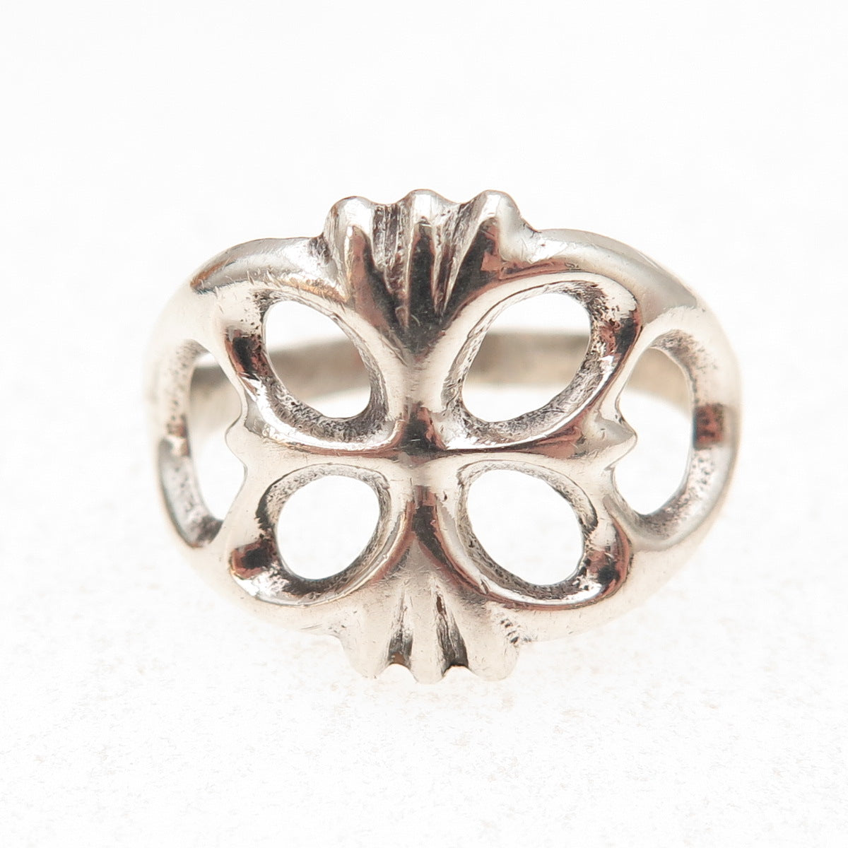 Old Pawn 925 Sterling Silver Vintage Southwestern Butterfly Tribal Ring Size 8.5
