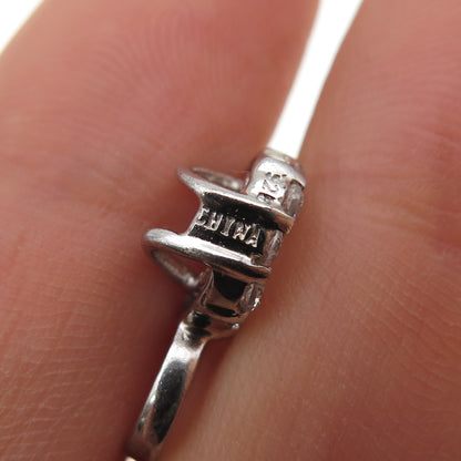 925 Sterling Silver Round-Cut C Z Heart Mini Slide Charm Pendant