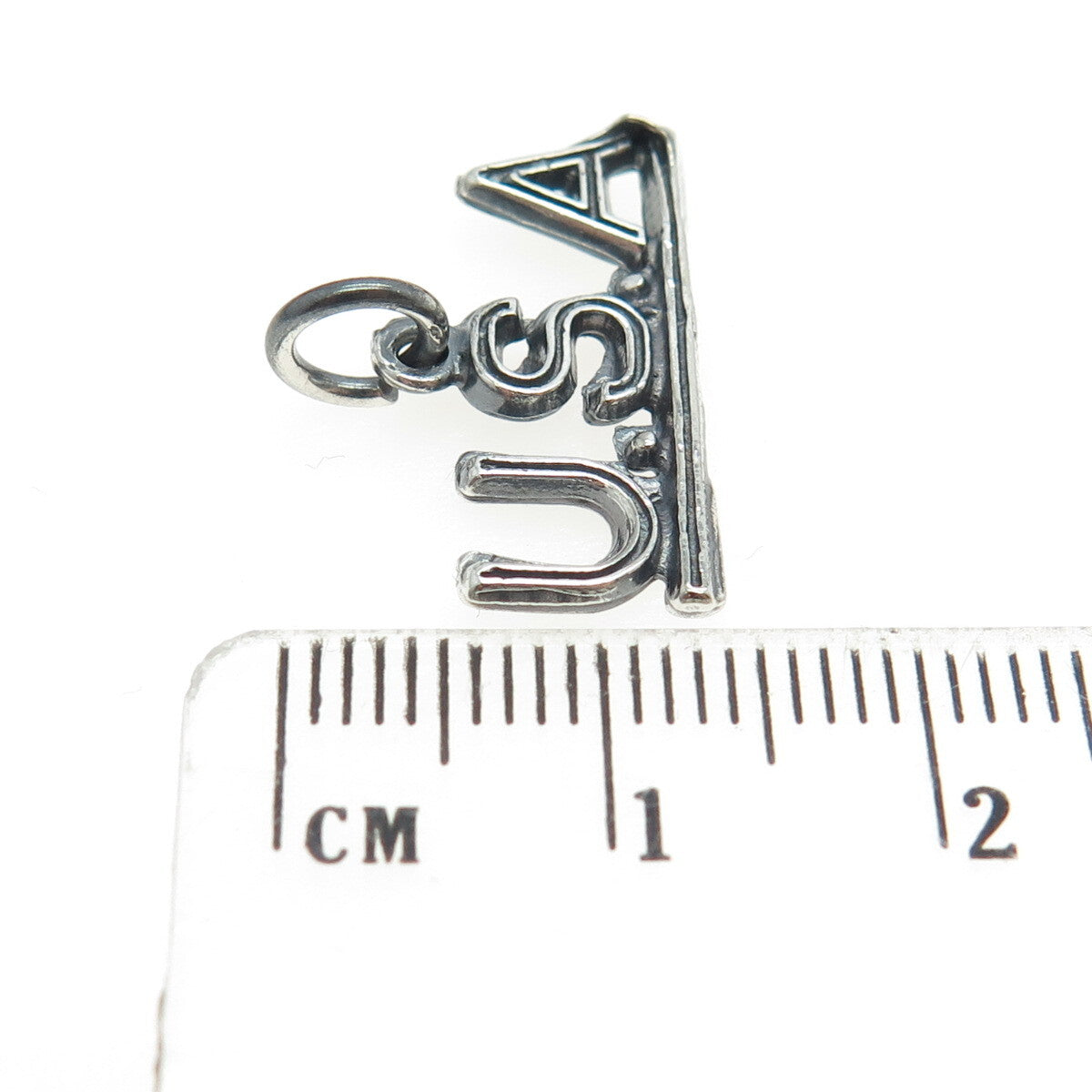925 Sterling Silver Vintage "U. S. A" Charm Pendant