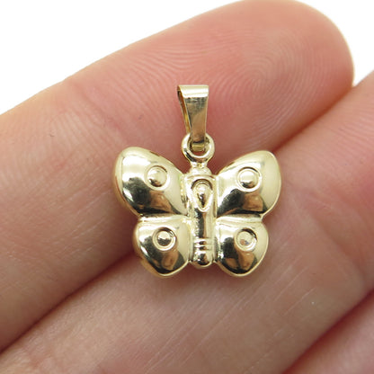 14K Yellow Gold Butterfly Minimalist Charm Pendant