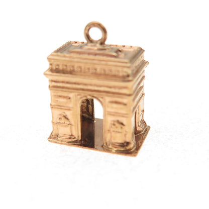 18K Gold Antique Arc de Triomphe 3D Charm Pendant