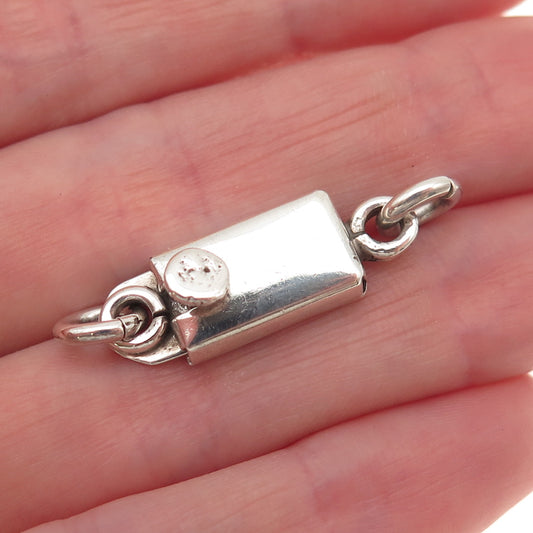 925 Sterling Silver Vintage Bracelet / Necklace Box Lock Clasp