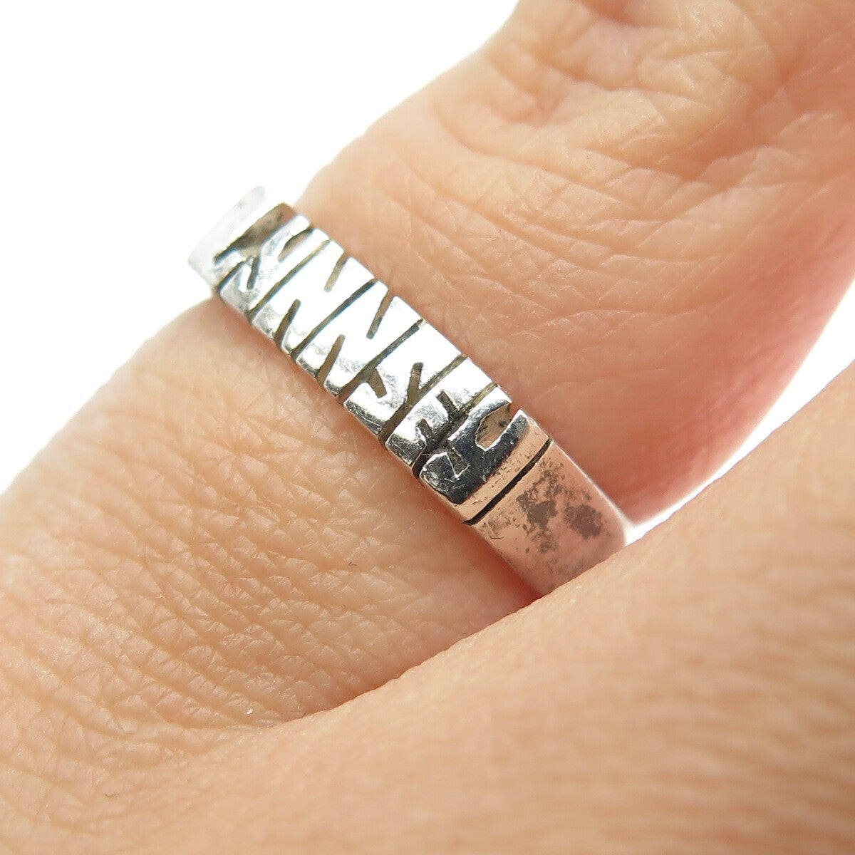 925 Sterling Silver Vintage Mexico "Lynnsey" Name Ring Size 4.5