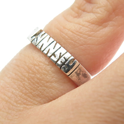 925 Sterling Silver Vintage Mexico "Lynnsey" Name Ring Size 4.5
