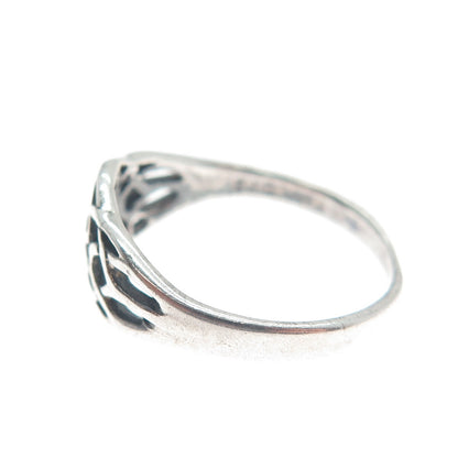 925 Sterling Silver Vintage Celtic Knot Oxidized Ring Size 7