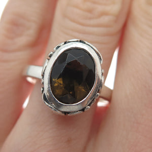 SILPADA 925 Sterling Silver Vintage Real Smoky Quartz Swirl Ring Size 8.25