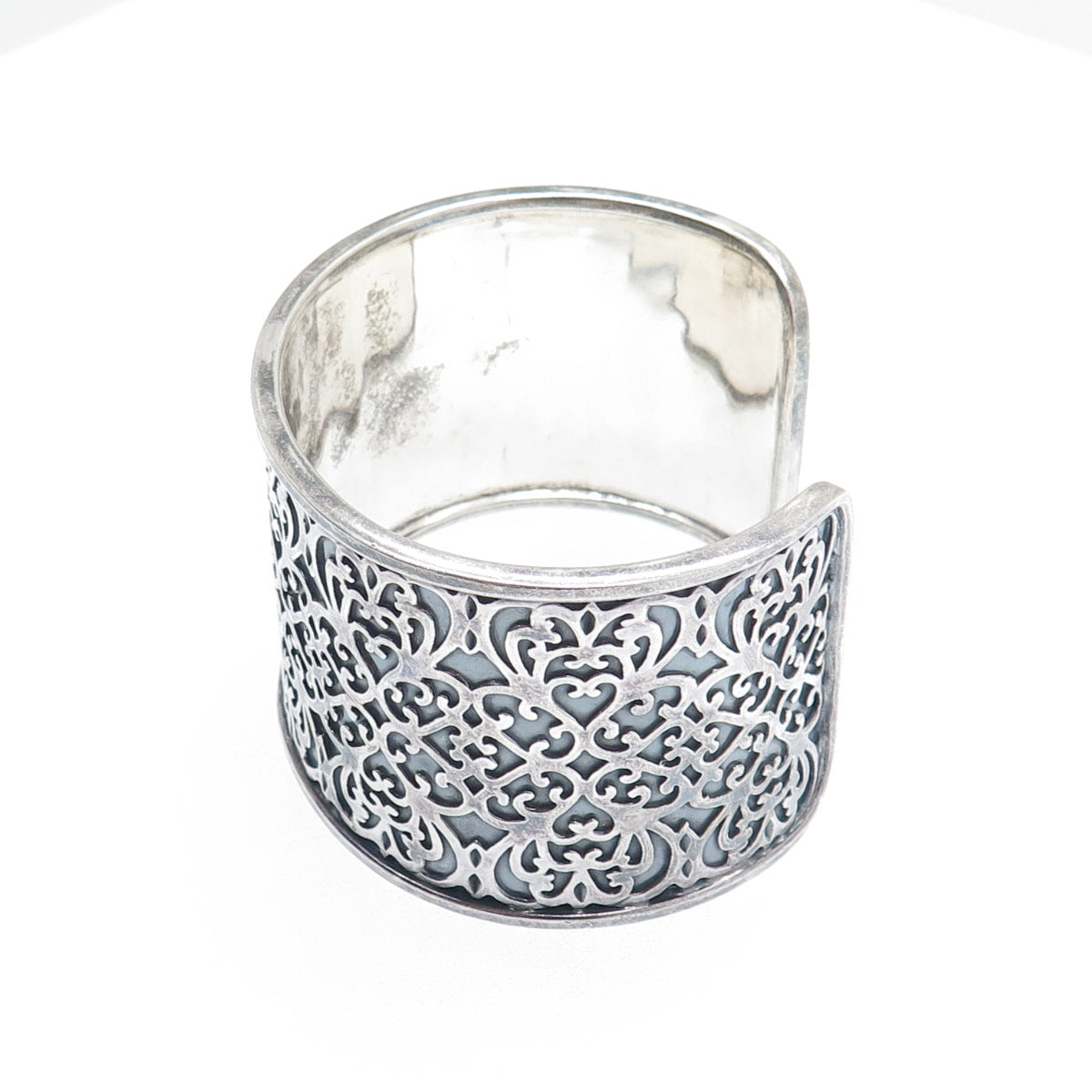 SILPADA 925 Sterling Silver Vintage Wide Intricate Adjustable Cuff Bracelet 7.5"