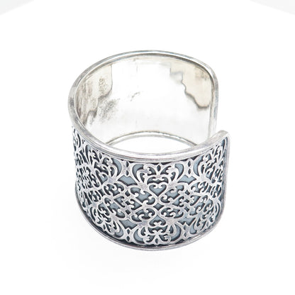 SILPADA 925 Sterling Silver Vintage Wide Intricate Adjustable Cuff Bracelet 7.5"