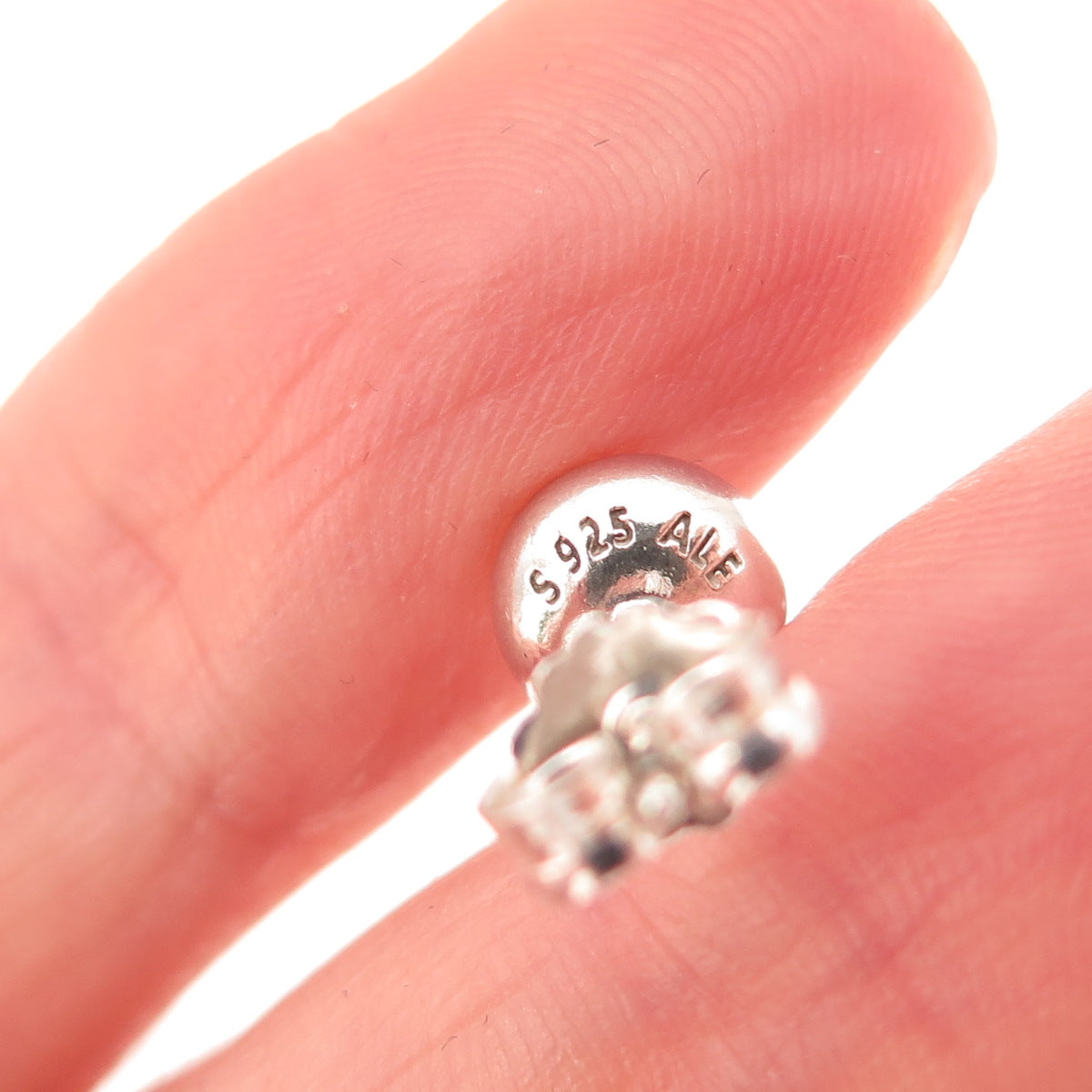 Pandora 925 Sterling Silver Clear Crystal April Birthstone Droplet Stud Earrings