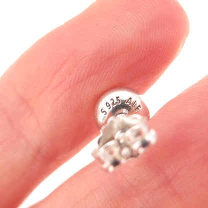 Pandora 925 Sterling Silver Clear Crystal April Birthstone Droplet Stud Earrings