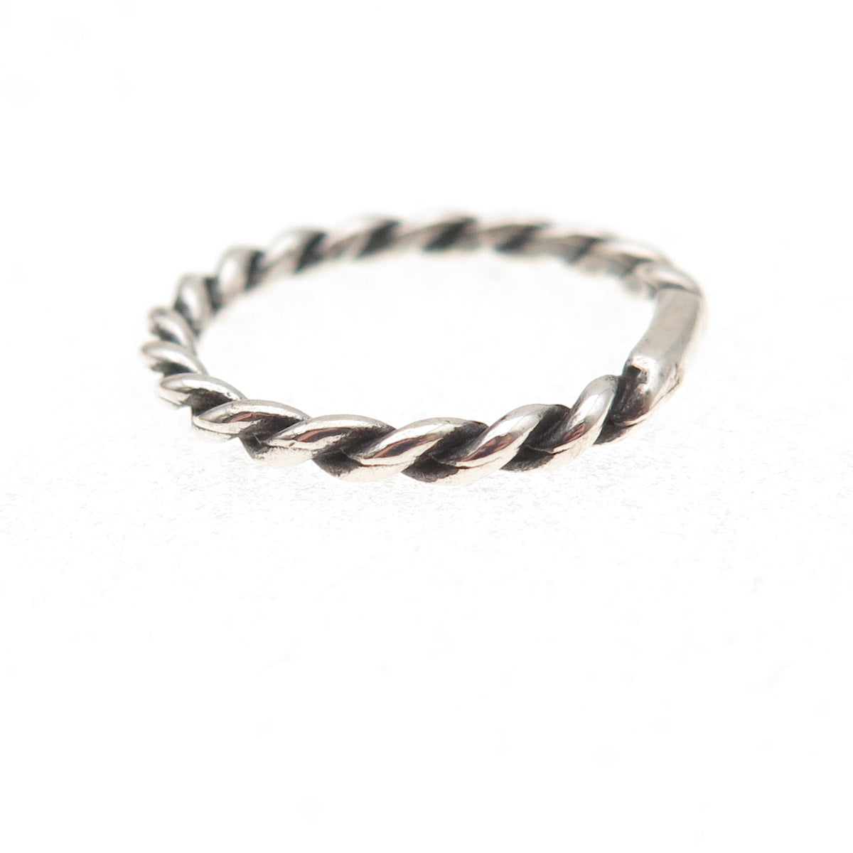 Carolyn Pollack 925 Sterling Silver Vintage Twisted Oxidized Band Ring Size 7
