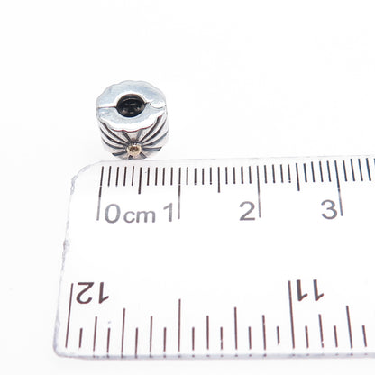 PANDORA 925 Sterling Silver & Gold Sunburst Clip Charm