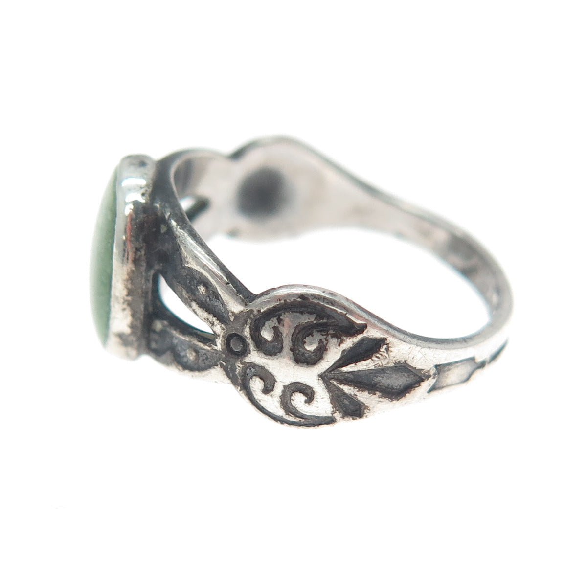 Old Pawn 925 Sterling Silver Vintage Southwestern Royston Turquoise Ring Size 4