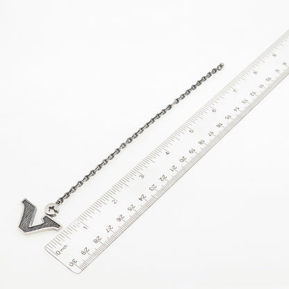 925 Sterling Silver Vintage Z.75 Letter V Initial Key Fob Chain 7"