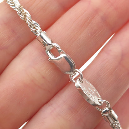 Oroamerica 925 Sterling Silver 14K Gold Vintage Twisted Rope Link Bracelet 7.25"
