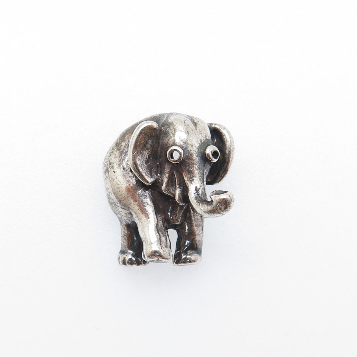 925 Sterling Silver Vintage Elephant Oxidized Minimalist Charm Pendant