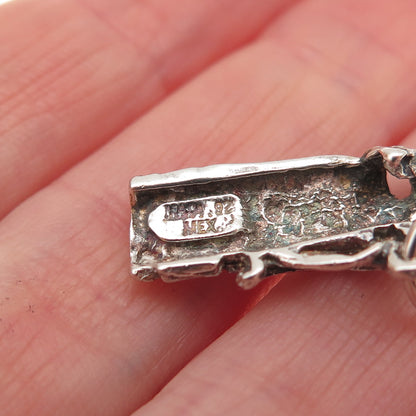 925 Sterling Silver Vintage Mexico Golf Club Oxidized Charm Pendant
