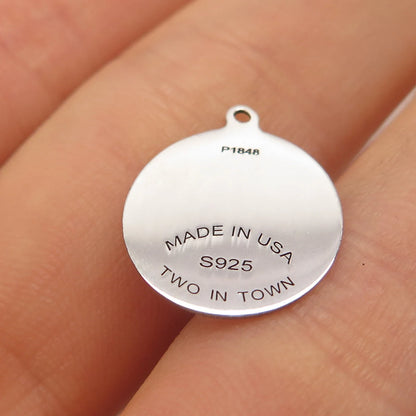 925 Sterling Silver USA Two In Town Scorpio Zodiac Sign Charm Pendant