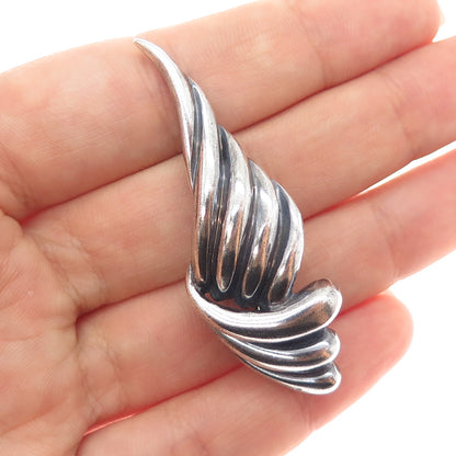 925 Sterling Silver Vintage Modernist Oxidized Pin Brooch