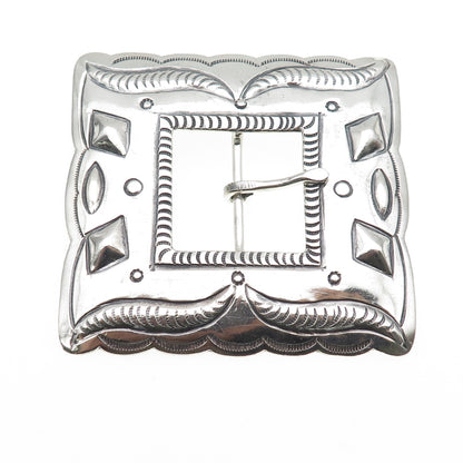 Terry Williams Navajo Old Pawn Sterling Silver Vintage Southwestern Belt Buckle