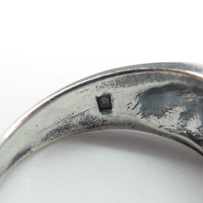 925 Sterling Silver Vintage Ribbed Ring Size 7