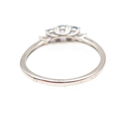 Chuck Clemency 925 Sterling Silver Real Oval-Cut Tanzanite Ring Size 8