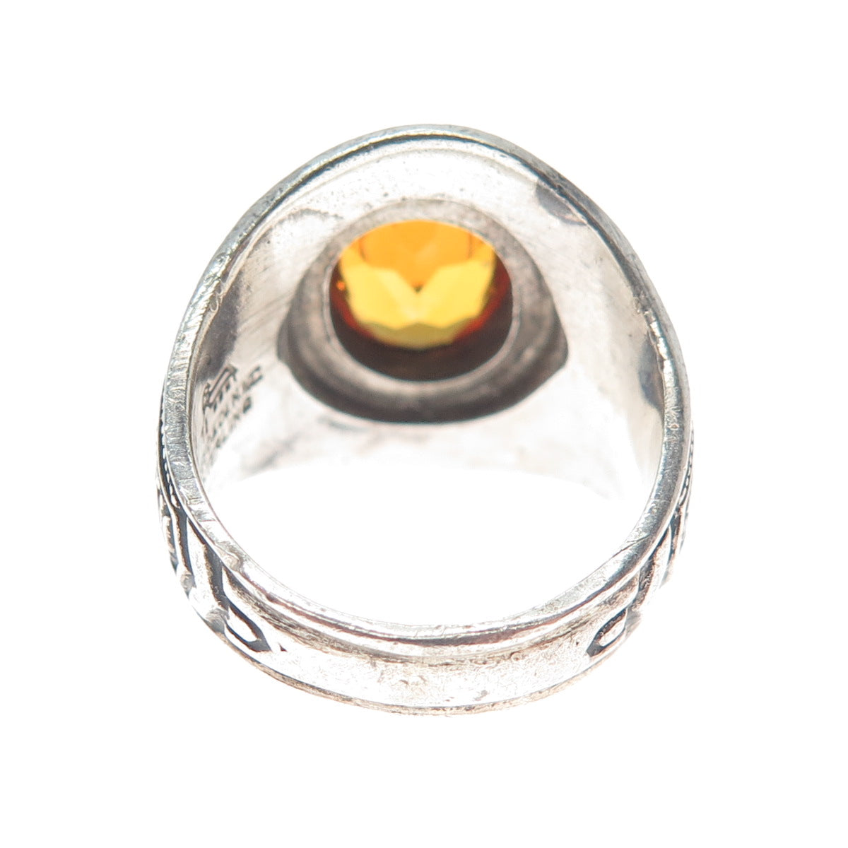REED & CO Sterling Vintage 1982 Yellow Topaz Adrien Block School Ring Size 6.5