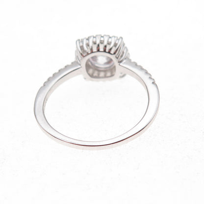 925 Sterling Silver Round-Cut C Z Engagement Ring Size 7.25