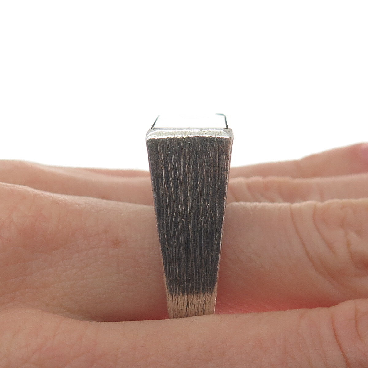 MARIELLA PILATO 925 Sterling Silver Vintage Hewn Crystal Quartz Ring Size 7.5