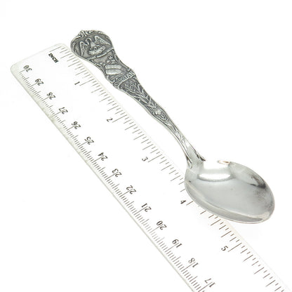 J.T. INMAN 925 Sterling Silver Antique Louisiana States & Cities Tea Spoon